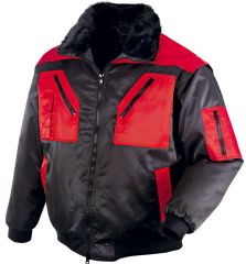 Pilotenjacke schwarz/rot