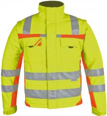 Winter-Warnschutz-Softshelljacke 3-farbig gelb-orange-grau