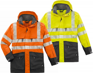4PROTECT Warn-Wetterschutz-Jacke TAMPA orange und gelb