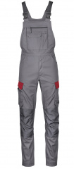 Graue Workwear Elastik-Latzhose PSA Stretch-Arbeitslatzhose grau/rot 4PROTECT� 3033