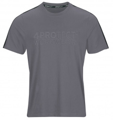 Graues Brand-T-Shirt Kontrast grau/schwarz 4PROTECT� 3957 Unisex