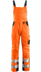 Orange Warnschutz-Latzhose ALABAMA 4PROTECT� 3830 leuchtorange/grau