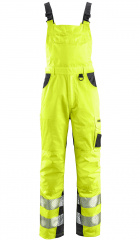 Gelbe Warnschutz-Latzhose ALABAMA 4PROTECT� 3836 leuchtgelb/grau