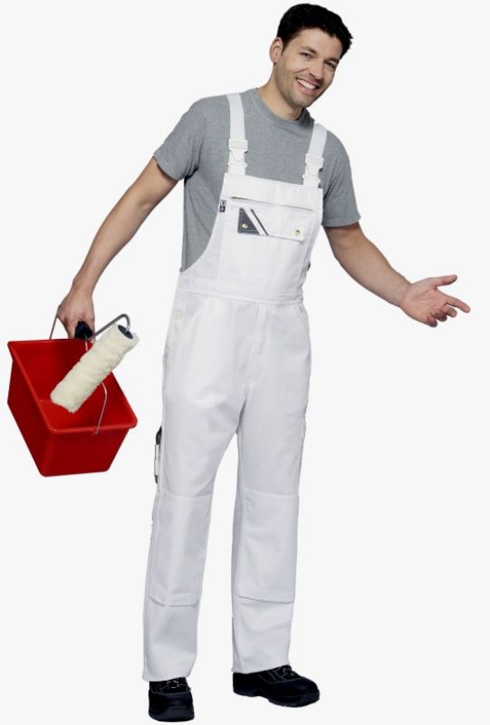46-62 Arbeitslatzhose Weiß Arbeitskleidung Latzhose Malerhose Arbeitshose Gr 