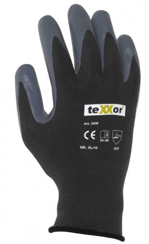 6 Paar Handschuhe Nylon LATEX beschichtet Montagehandschuhe Arbeitshandschuhe 
