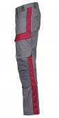 Graue Workwear Arbeitsbundhose PSA Stretch-Arbeitshose grau/rot 4PROTECT� 3053