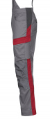 Graue Workwear Elastik-Latzhose PSA Stretch-Arbeitslatzhose grau/rot 4PROTECT� 3033