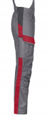Graue Workwear Elastik-Latzhose PSA Stretch-Arbeitslatzhose grau/rot 4PROTECT� 3033