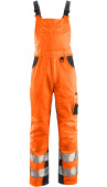 Orange Warnschutz-Latzhose ALABAMA 4PROTECT� 3830 leuchtorange/grau