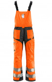 Orange Warnschutz-Latzhose ALABAMA 4PROTECT� 3830 leuchtorange/grau